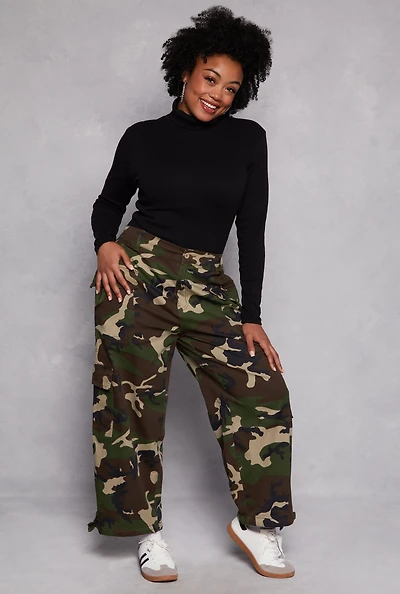 Plus Almost Famous Twill Camo Pants