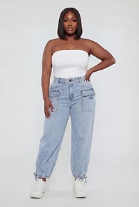 Plus Almost Famous Denim Cargo Joggers