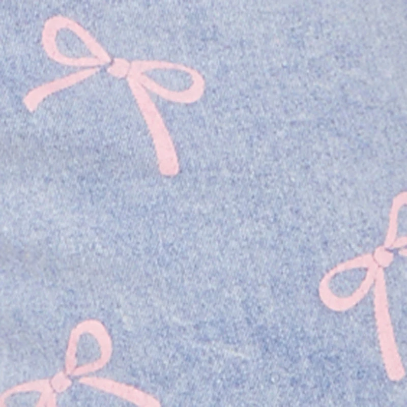 Plus High Waisted Bow Print Jeans