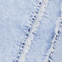 Plus Frayed Trim Acid Wash Flare Jeans