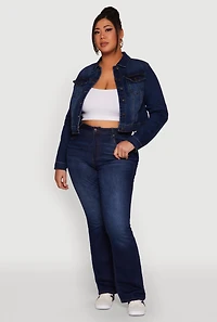 Womens Plus WAX Denim Jacket, Blue,