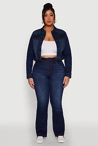 Womens Plus WAX Denim Jacket, Blue,