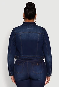 Womens Plus WAX Denim Jacket, Blue,
