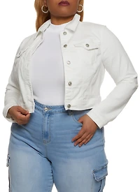 Plus WAX Solid Denim Jacket