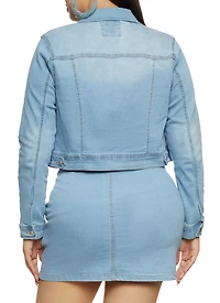 Plus WAX Solid Denim Jacket