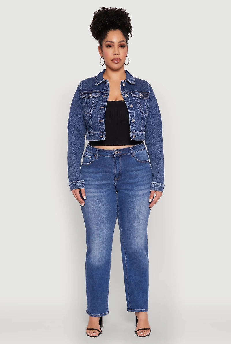 Plus WAX Cropped Jean Jacket