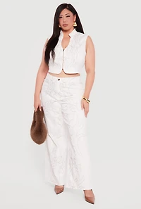 Plus Western Decorative Stitch High Waisted Jeans