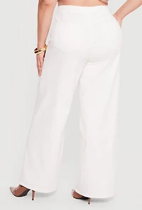 Plus Western Decorative Stitch High Waisted Jeans