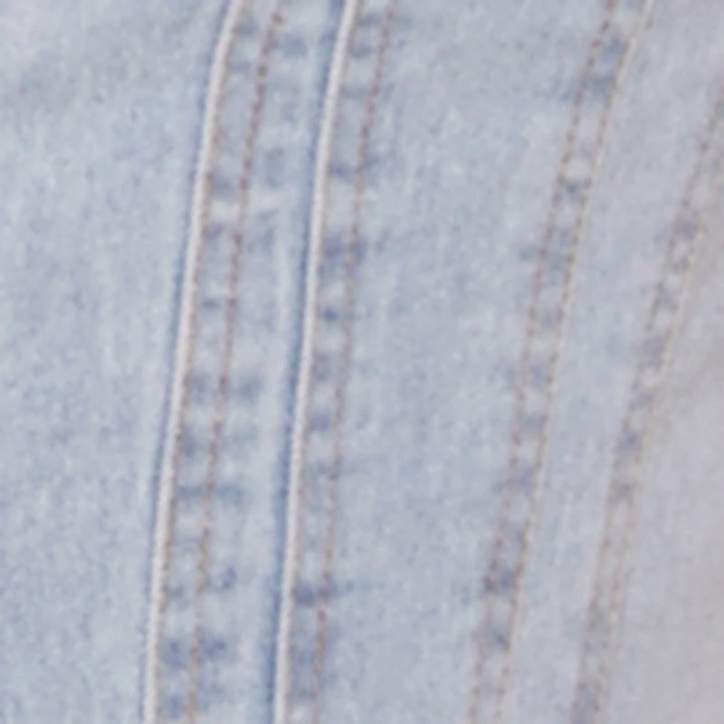 Plus Strapless Button Front Denim Jumpsuit