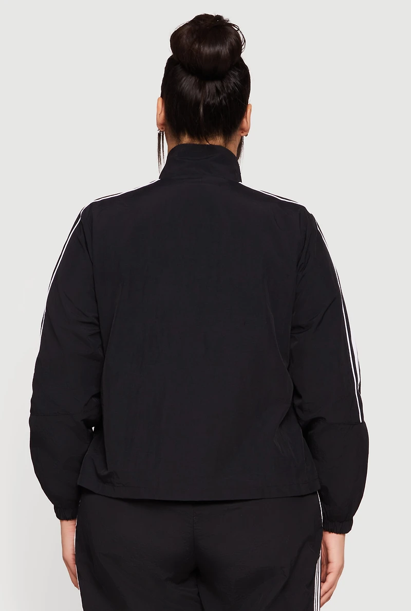 Plus Not Now Embroidered Windbreaker