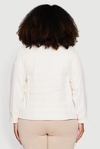 Plus Mock Neck Zip Front Puffer Jacket