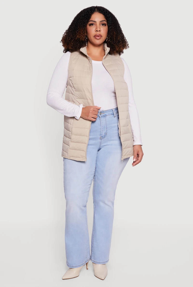 Plus Lightweight Long Puffer Vest