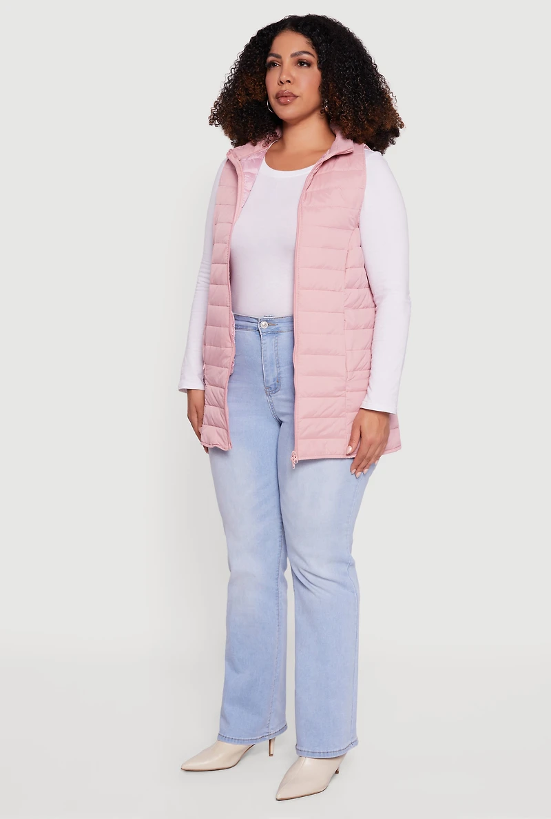 Plus Lightweight Long Puffer Vest