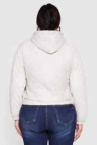 Plus Hooded Quilted Sweatshirt