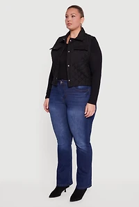 Plus Quilted Snap Button Front Vest