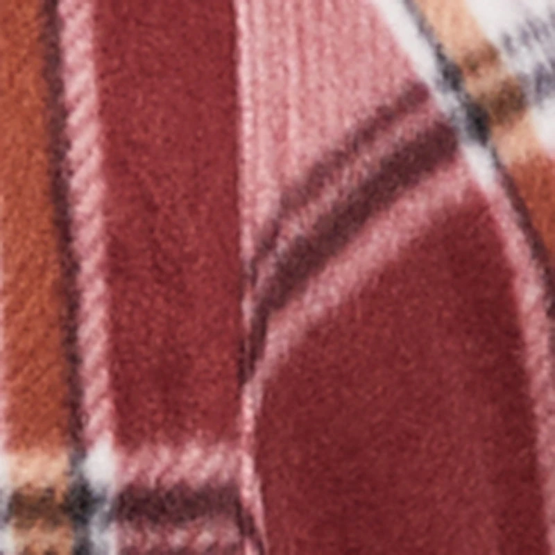 Plus Faux Fur Collared Plaid Zip Front Shacket