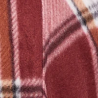 Plus Faux Fur Collared Plaid Zip Front Shacket