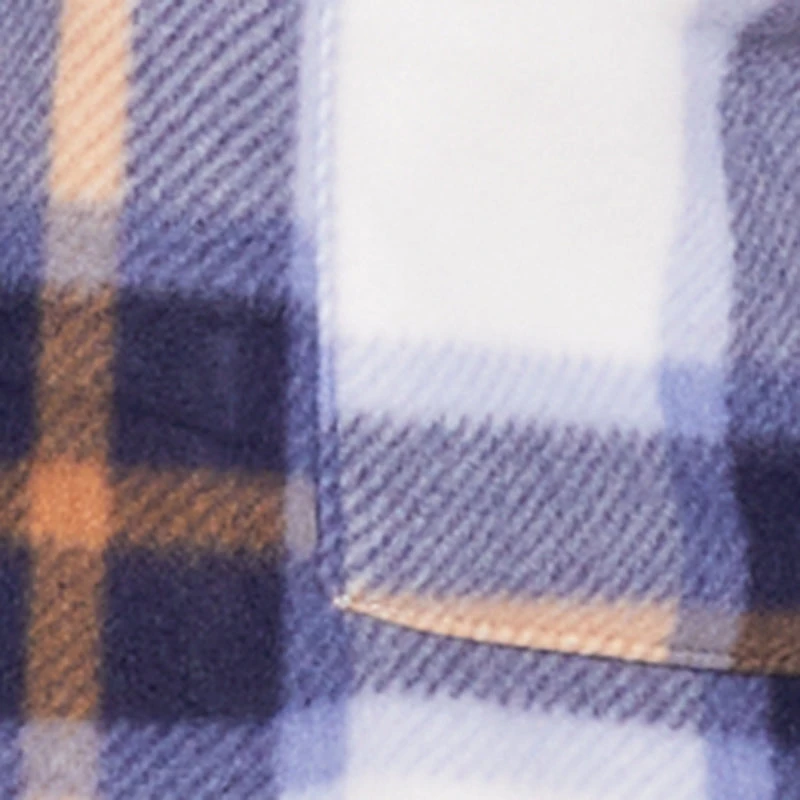 Plus Shawl Collar Plaid Sherpa Shacket