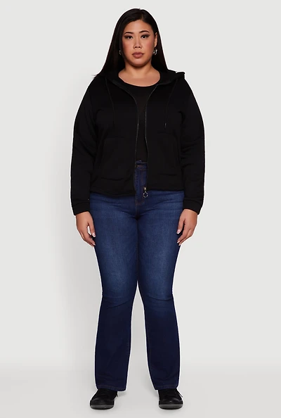 Plus Sherpa Lined Zip Up Hoodie