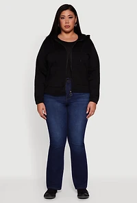 Plus Sherpa Lined Zip Up Hoodie