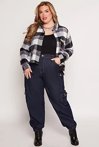 Womens Plus Size Plaid Shirt, Multi, Size 2X