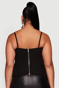 Plus Sleeveless Sweetheart Mesh Bustier Top