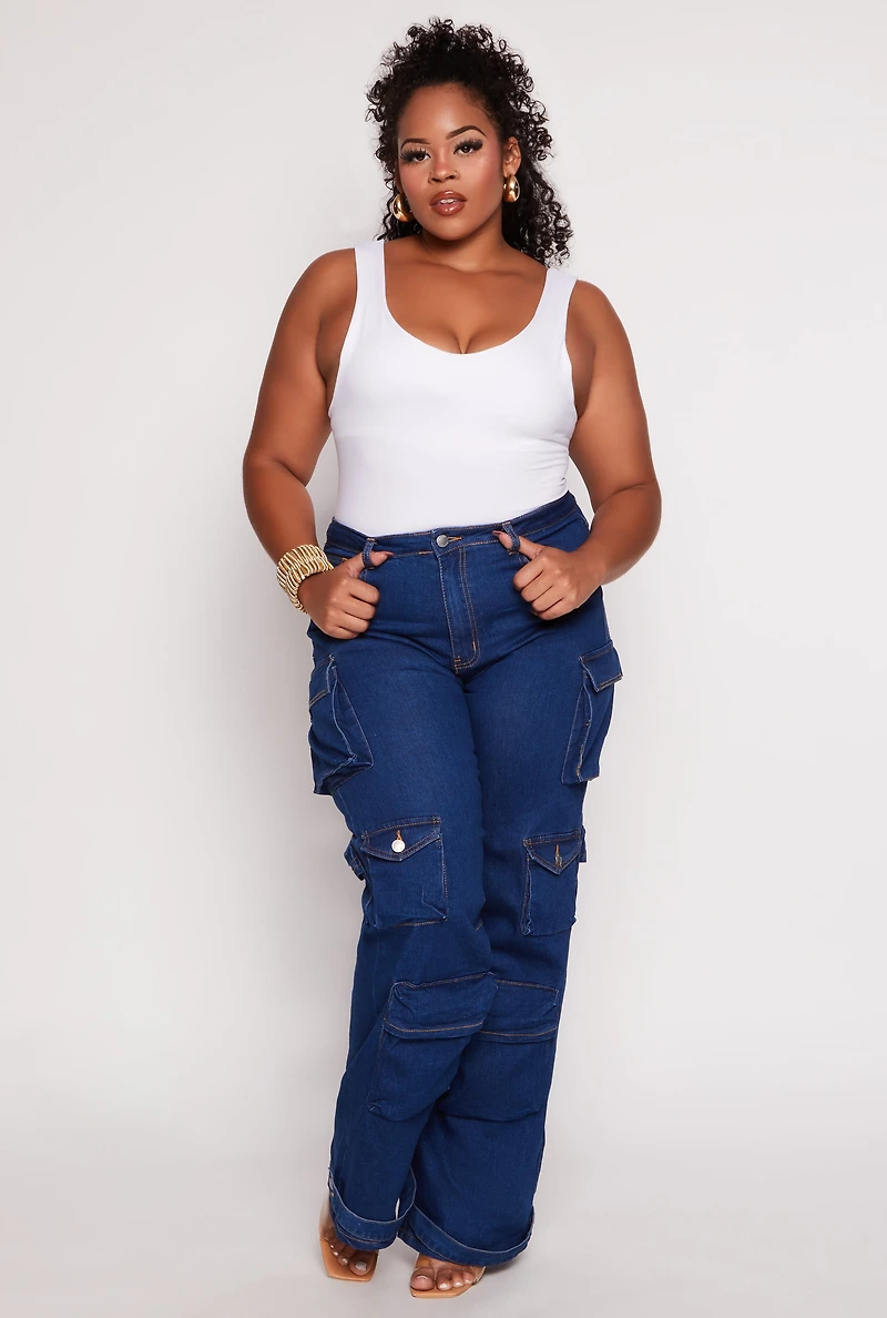 Plus Seamless Scoop Neck Tank Bodysuit