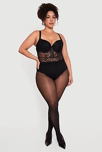 Plus Bustier Lace Bodysuit