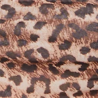 Plus Leopard Print Mesh Ruched Side One Shoulder Top