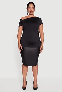 Plus One Shoulder Side Ruched Blouse