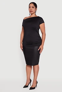 Plus One Shoulder Side Ruched Blouse