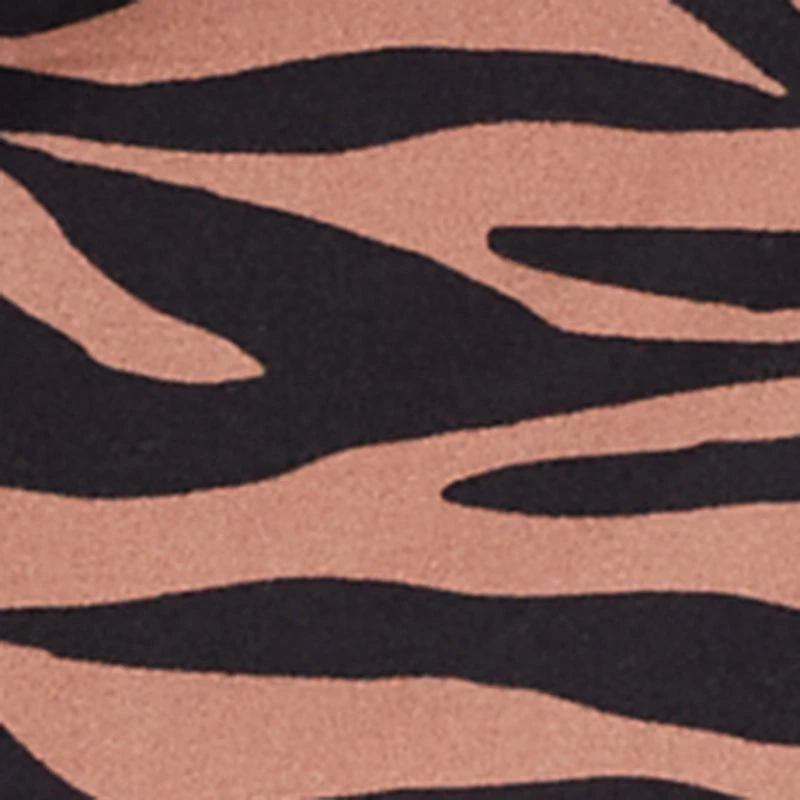 Plus Zebra Print Long Sleeve Boat Neck Blouse