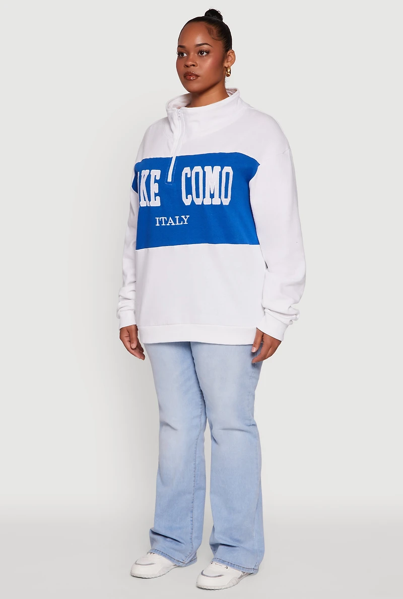 Plus Color Blocked Lake Como Graphic Sweatshirt