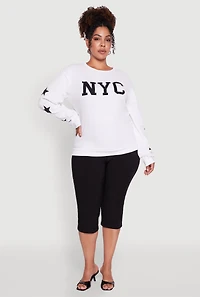 Plus NYC Embroidered Pullover Sweatshirt