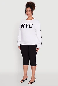 Plus NYC Embroidered Pullover Sweatshirt