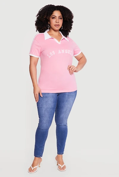 Plus Los Angeles Johnny Collar Top