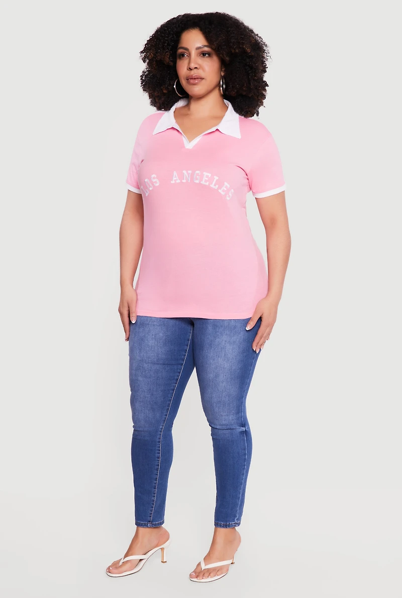 Plus Los Angeles Johnny Collar Top