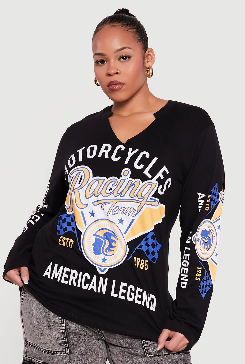 Plus Motorcycles American Legend Long Sleeve T-Shirt