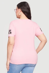 Plus Nope Not Today Graphic Notched Neck Tee