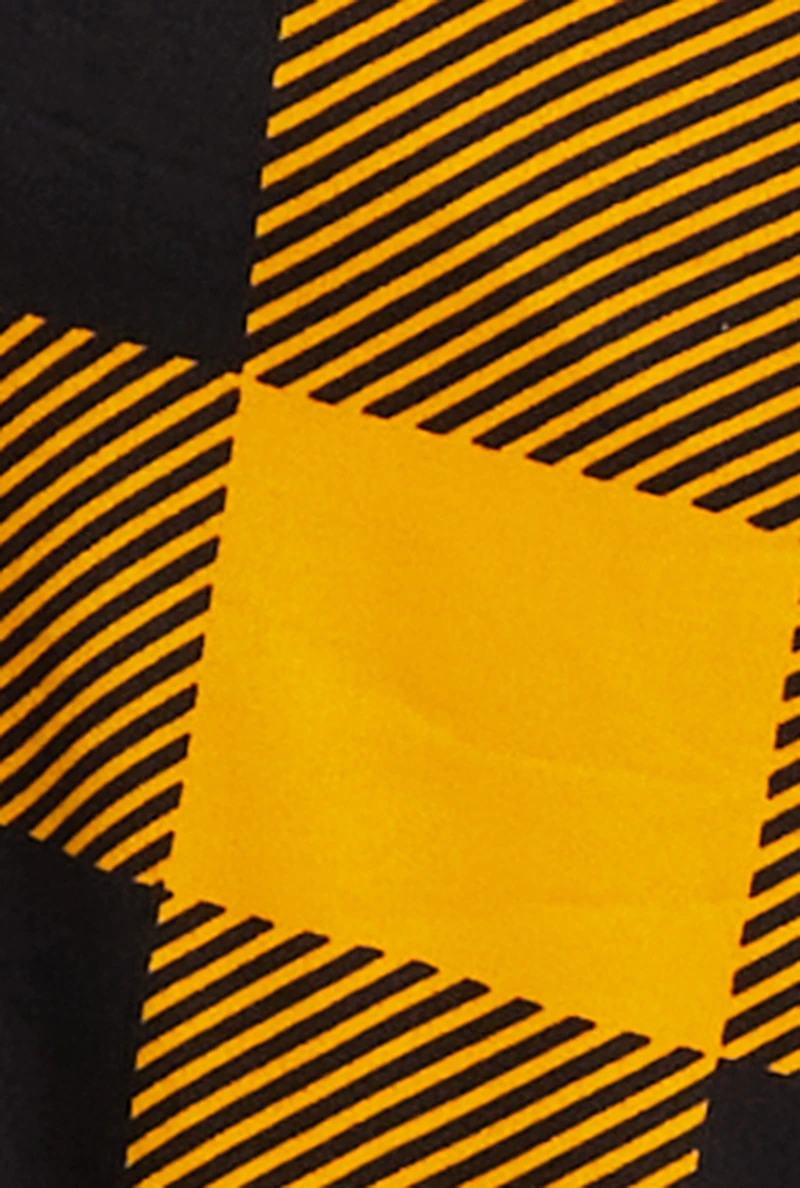 Plus Buffalo Plaid Mock Neck Peplum Top