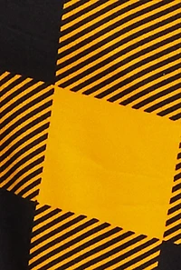 Plus Buffalo Plaid Mock Neck Peplum Top