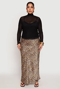 Plus Lined Mesh Mock Neck Top