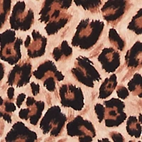 Plus Leopard Print Long Sleeve Mock Neck Blouse