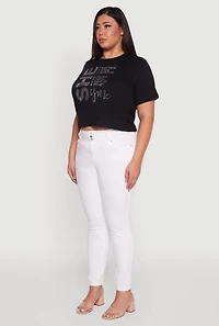 Womens Plus Rhinestone She Is Me Graphic Tee,