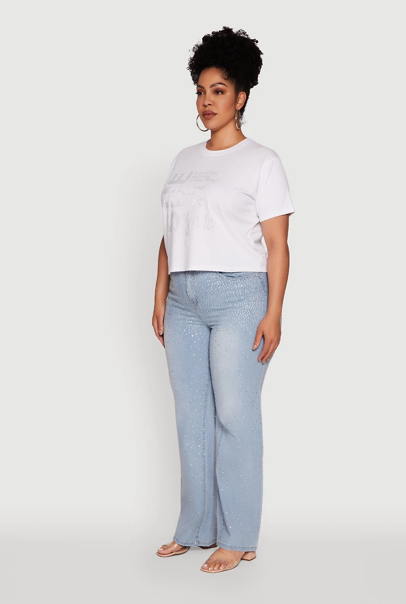Plus Rhinestone She Is Me Graphic Tee