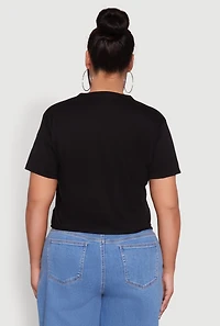 Womens Plus Size Born To Ride Slashed Graphic T-Shirt, Black, Size 3X
