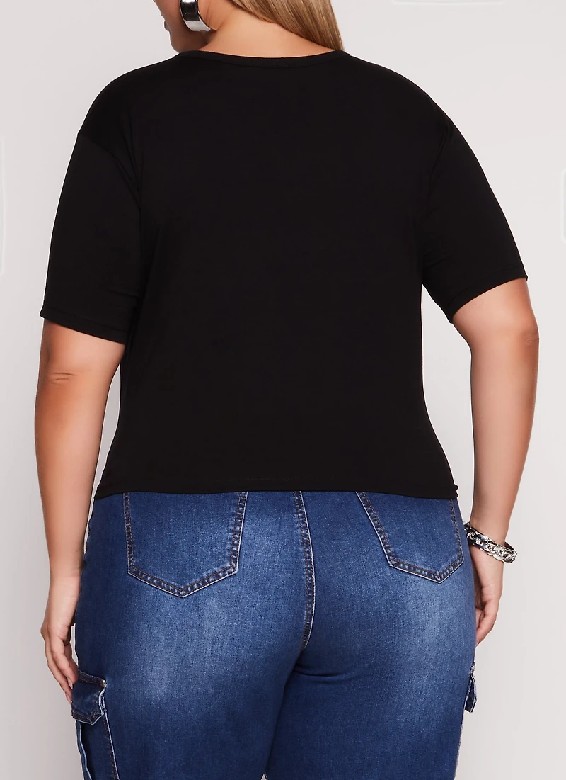 Plus Nope Not Today Keyhole Graphic Tee