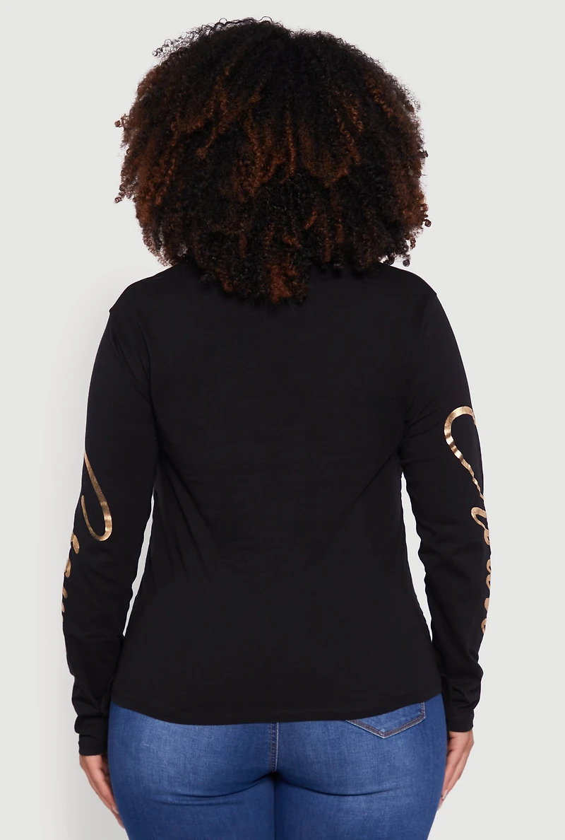 Womens Plus Size If The Crown Fits Wear It Graphic Tee, Black, Size 2X