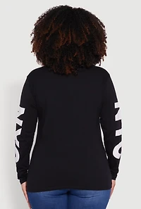 Womens Plus Size NYC Living My Best Life Graphic Tee, Black, Size 3X
