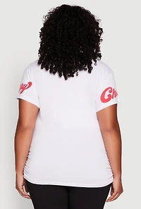 Womens Plus Size Cherry Club Graphic T-Shirt, White, Size 1X